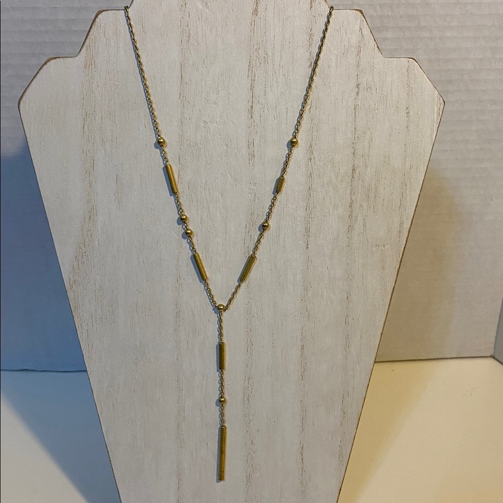 Madewell gold tone Y necklace